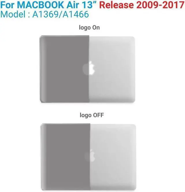 Alt view image 3 of 7 - BONAEVER Compatible with Old Version MacBook Air 13 Inch Case (2017-2010 Release) Model: A1466 / A1369 Plastic Hard Shell Case with Keyboard for Apple Mac Air 13"