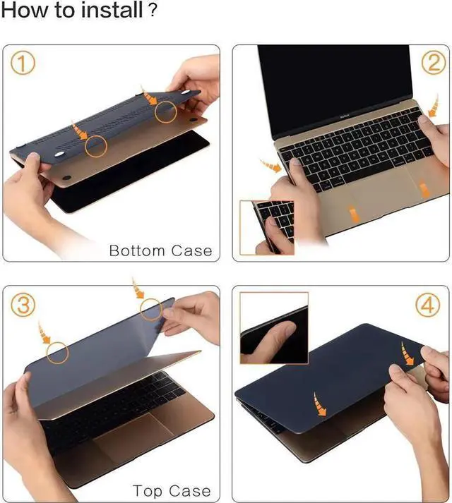 Alt view image 7 of 7 - BONAEVER Compatible with MacBook 12 inch Case with Retina Display Model: A1534 Release 2017 2016 2015 Plastic Hard Shell Case with Keyboard Cover Skin