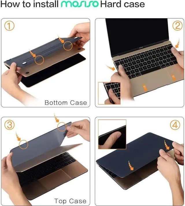 Alt view image 6 of 6 - BONAEVER Compatible with MacBook 12 inch Case with Retina Display Model: A1534 Release 2017 2016 2015 Plastic Hard Shell Case with Keyboard Cover Skin