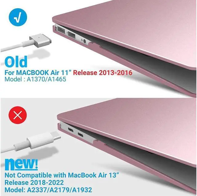 Alt view image 4 of 7 - BONAEVER Compatible with MacBook Air 11 Inch Case Model A1370 A1465 Soft Touch Plastic Hard Shell Cover with Keyboard Cover for Apple Mac Air 11"