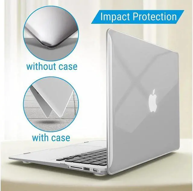 Alt view image 4 of 7 - BONAEVER Compatible with Old Version MacBook Air 13 Inch Case (2017-2010 Release) Model: A1466 / A1369 Plastic Hard Shell Case with Keyboard for Apple Mac Air 13"
