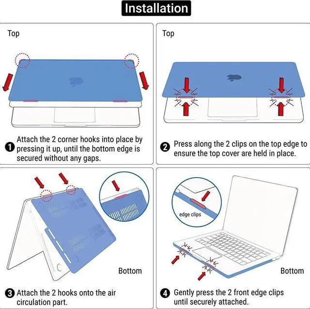 Alt view image 6 of 6 - BONAEVER For MacBook Air 13 inch Case 2025 2024 2023 2022 M4 A3240 M3 A3113 M2 A2681, Protective Plastic Hard Shell Case & Keyboard Cover
