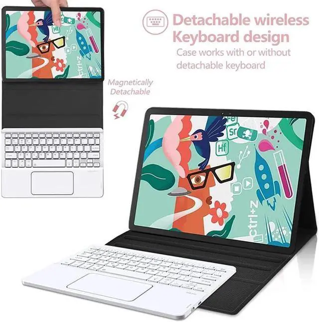 Alt view image 2 of 7 - BONAEVER Touchpad Keyboard Case for Xiaomi Redmi Pad 10.61 inch 2022 Wireless Keyboard Cover with Trackpad & Pencil Holder