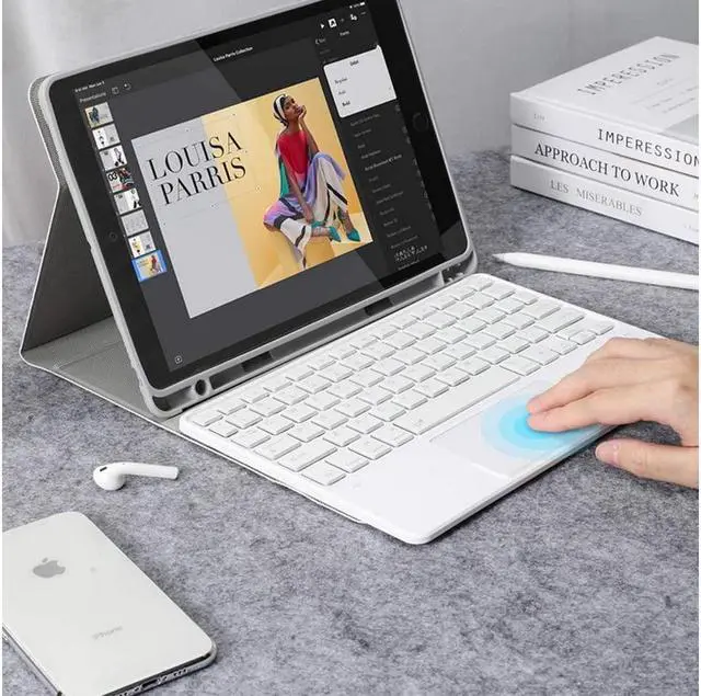 Alt view image 5 of 7 - BONAEVER Touchpad Keyboard Case for Xiaomi Redmi Pad 10.61 inch 2022 Wireless Keyboard Cover with Trackpad & Pencil Holder