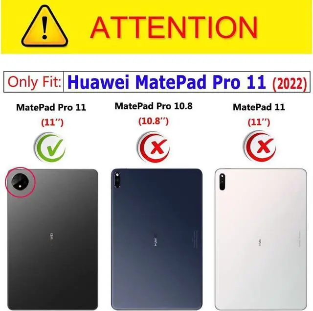 Alt view image 2 of 7 - BONAEVER Keyboard Case for Huawei MatePad Pro 11 2022 Soft TPU Protective Cover [Tri-Color Backlit] Magnetically Wireless Bluetooth Keyboard