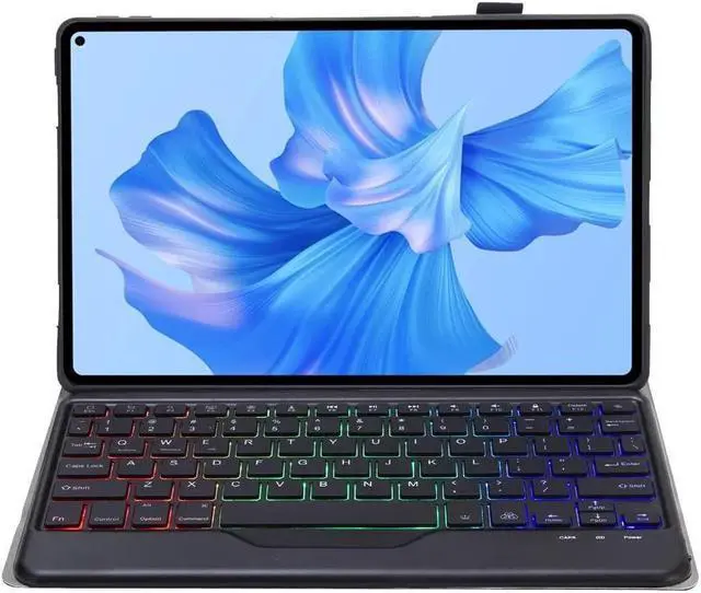 Alt view image 3 of 7 - BONAEVER Keyboard Case for Huawei MatePad Pro 11 2022 Soft TPU Protective Cover [Tri-Color Backlit] Magnetically Wireless Bluetooth Keyboard