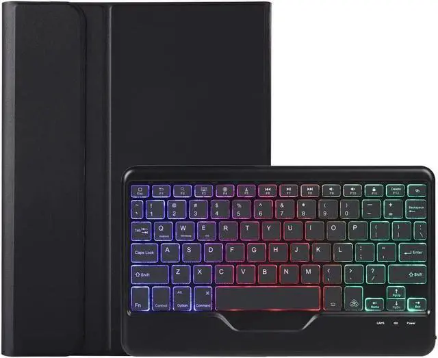 Alt view image 5 of 7 - BONAEVER Keyboard Case for Huawei MatePad Pro 11 2022 Soft TPU Protective Cover [Tri-Color Backlit] Magnetically Wireless Bluetooth Keyboard