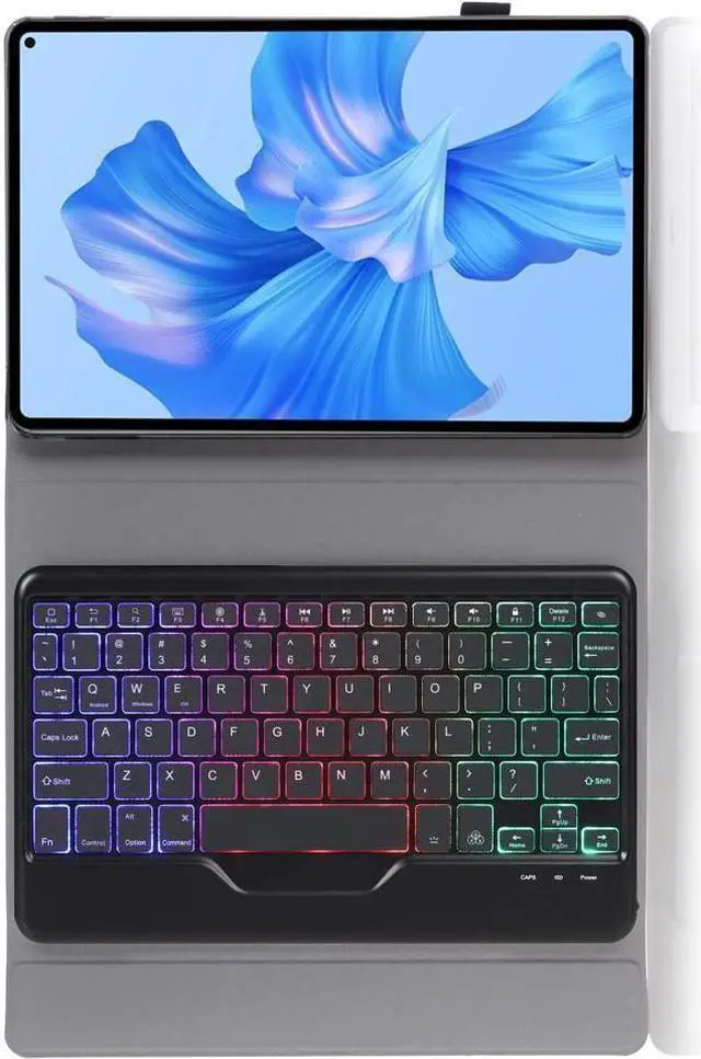 Alt view image 4 of 7 - BONAEVER Keyboard Case for Huawei MatePad Pro 11 2022 Soft TPU Protective Cover [Tri-Color Backlit] Magnetically Wireless Bluetooth Keyboard