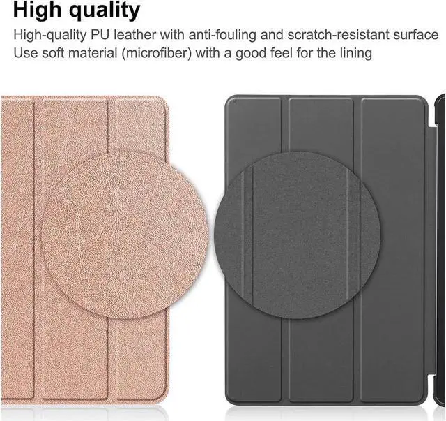 Alt view image 5 of 6 - BONAEVER Case for Nokia T21 Case 10.4 Inch 2022 Trifold Slim Smart Stand Cover Hard Shell for Nokia T21 10.4" 2022 Release with Universal Stylus Pen Rose Gold