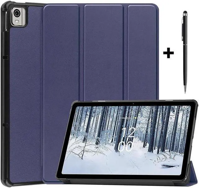 Main image of BONAEVER Case for Nokia T21 Case 10.4 Inch 2022 Trifold Slim Smart Stand Cover Hard Shell for Nokia T21 10.4" 2022 Release with Universal Stylus Pen Blue
