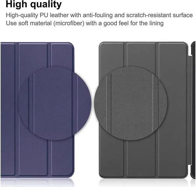 Alt view image 6 of 7 - BONAEVER Case for Nokia T21 Case 10.4 Inch 2022 Trifold Slim Smart Stand Cover Hard Shell for Nokia T21 10.4" 2022 Release with Universal Stylus Pen Blue