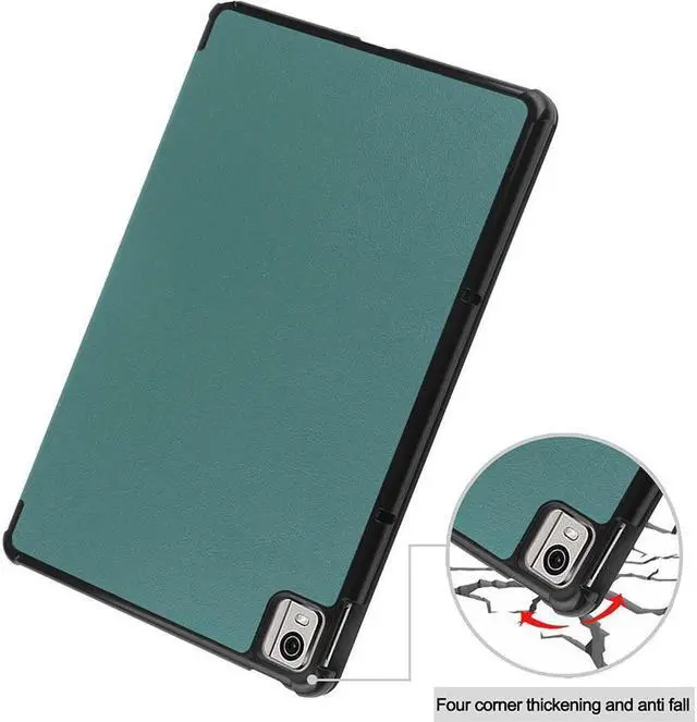 Alt view image 5 of 7 - BONAEVER Case for Nokia T21 Case 10.4 Inch 2022 Trifold Slim Smart Stand Cover Hard Shell for Nokia T21 10.4" 2022 Release with Universal Stylus Pen Dark Green