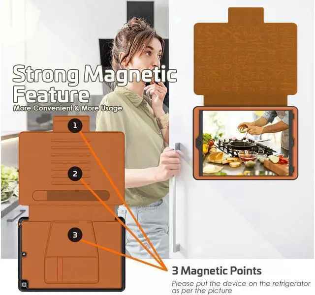 Alt view image 5 of 7 - BONAEVER For iPad 9th 8th 7th Generation 10.2 inch Case [ Standrong Magnetic] Auto Sleep/Wake Drop Proof Cover with [Multi-angle Stand ] Pencil Holder & Card Slot for iPad 10.2 Inch 2021 2020 2019