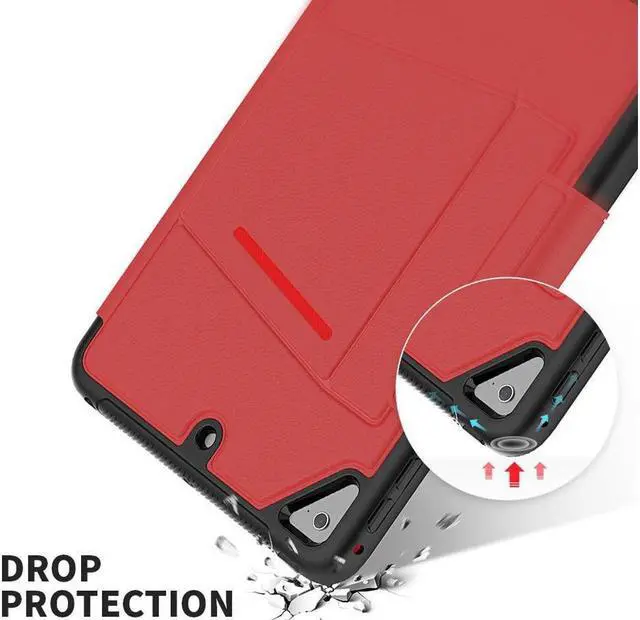 Alt view image 6 of 7 - BONAEVER Magnetic Stand Case for iPad Mini 5 2019/Mini 4 2015 (5th/4th Generation 7.9 inch) Shockproof Protective Cover with Pencil Holder Card Slot Auto Sleep Wake Red