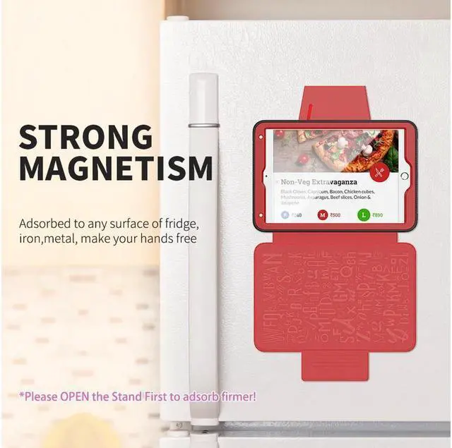 Alt view image 7 of 7 - BONAEVER Magnetic Stand Case for iPad Mini 5 2019/Mini 4 2015 (5th/4th Generation 7.9 inch) Shockproof Protective Cover with Pencil Holder Card Slot Auto Sleep Wake Red