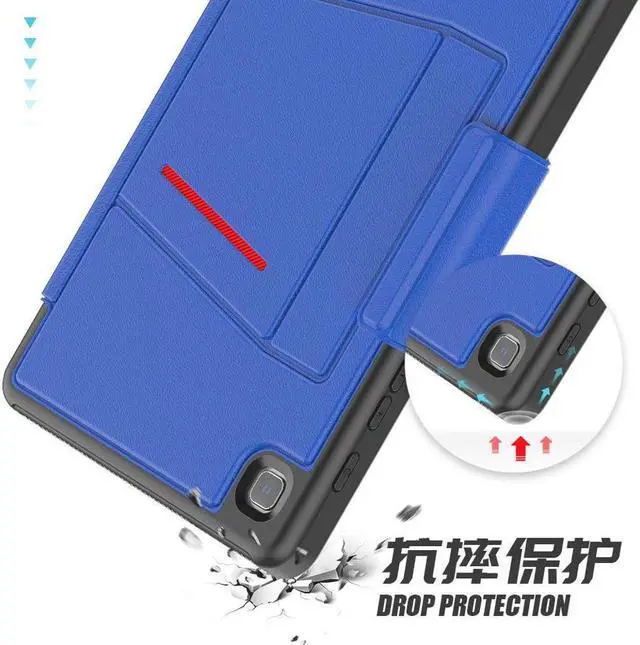 Alt view image 6 of 7 - BONAEVER Magnetic Case for Samsung Galaxy Tab A7 Lite 8.7 inch 2021 Model SM-T220/T225/T227 Multi-Angle Viewing Smart Protective Stand Cover with Card Slot Auto Wake/Sleep Blue