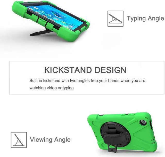 Alt view image 4 of 7 - BONAEVER Case For Lenovo Tab M8 Gen 3 2022/ Smart Tab M8 Gen 3 2022/Tab M8 HD LTE 2021/ Tab M8 HD/Smart Tab M8/Tab M8 FHD 2019 Rugged Shockproof Rotating Stand and Protective Cover Green