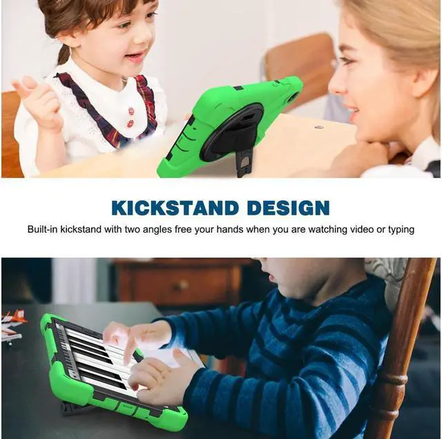 Alt view image 3 of 7 - BONAEVER Case For Lenovo Tab M8 Gen 3 2022/ Smart Tab M8 Gen 3 2022/Tab M8 HD LTE 2021/ Tab M8 HD/Smart Tab M8/Tab M8 FHD 2019 Rugged Shockproof Rotating Stand and Protective Cover Green