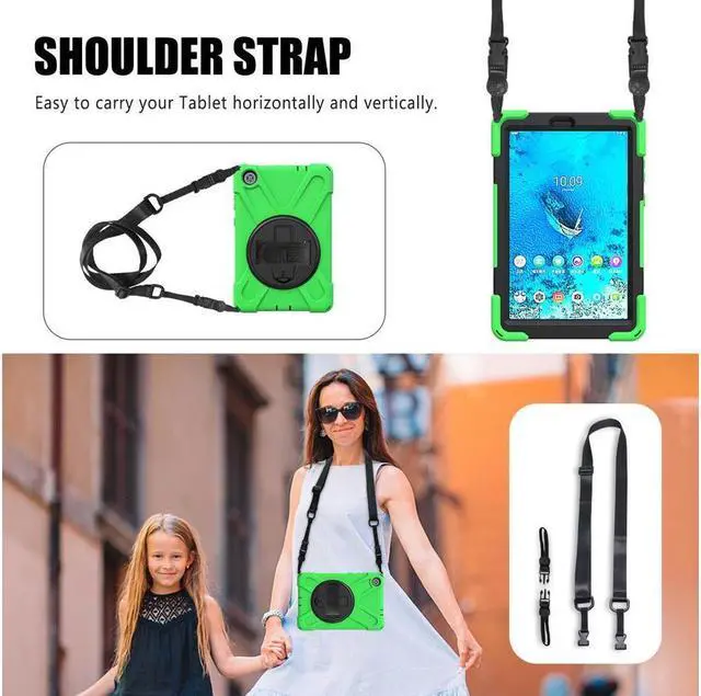 Alt view image 5 of 7 - BONAEVER Case For Lenovo Tab M8 Gen 3 2022/ Smart Tab M8 Gen 3 2022/Tab M8 HD LTE 2021/ Tab M8 HD/Smart Tab M8/Tab M8 FHD 2019 Rugged Shockproof Rotating Stand and Protective Cover Green