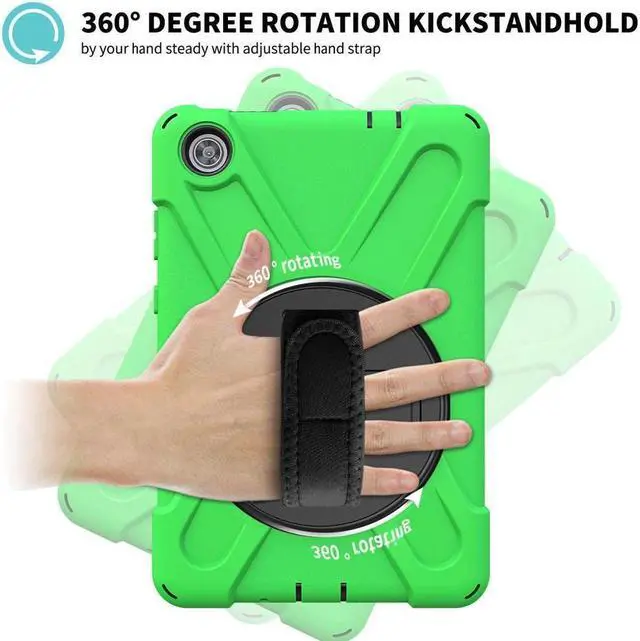Alt view image 7 of 7 - BONAEVER Case For Lenovo Tab M8 Gen 3 2022/ Smart Tab M8 Gen 3 2022/Tab M8 HD LTE 2021/ Tab M8 HD/Smart Tab M8/Tab M8 FHD 2019 Rugged Shockproof Rotating Stand and Protective Cover Green
