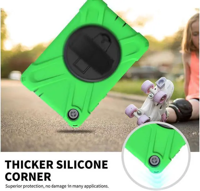 Alt view image 6 of 7 - BONAEVER Case For Lenovo Tab M8 Gen 3 2022/ Smart Tab M8 Gen 3 2022/Tab M8 HD LTE 2021/ Tab M8 HD/Smart Tab M8/Tab M8 FHD 2019 Rugged Shockproof Rotating Stand and Protective Cover Green