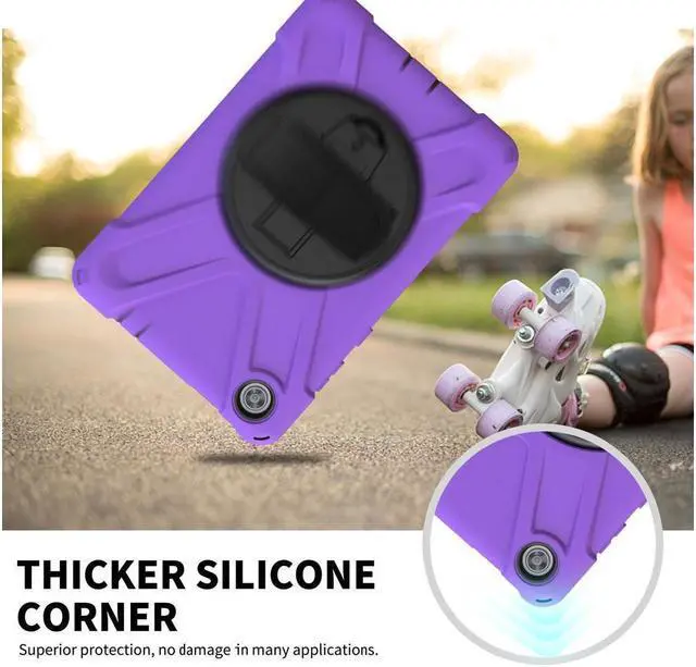 Alt view image 6 of 7 - BONAEVER Case For Lenovo Tab M8 Gen 3 2022/ Smart Tab M8 Gen 3 2022/Tab M8 HD LTE 2021/ Tab M8 HD/Smart Tab M8/Tab M8 FHD 2019 Rugged Shockproof Rotating Stand and Protective Cover Purple