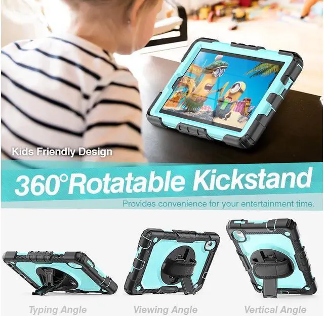 Alt view image 5 of 7 - BONAEVER Case for Lenovo Tab M8 Gen 3 2022/ Smart Tab M8 Gen 3 2022/Tab M8 HD LTE 2021/ Tab M8 HD/Smart Tab M8/Tab M8 FHD 2019 with Pen Holder Screen Protector Stand Shoulder Strap Light Blue