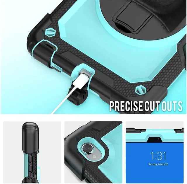 Alt view image 7 of 7 - BONAEVER Case for Lenovo Tab M8 Gen 3 2022/ Smart Tab M8 Gen 3 2022/Tab M8 HD LTE 2021/ Tab M8 HD/Smart Tab M8/Tab M8 FHD 2019 with Pen Holder Screen Protector Stand Shoulder Strap Light Blue