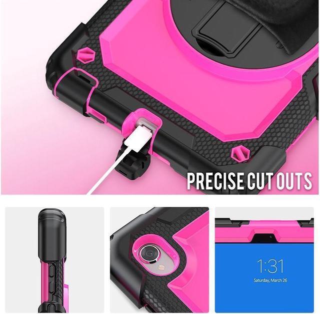 Alt view image 4 of 7 - BONAEVER Case for Lenovo Tab M8 Gen 3 2022/ Smart Tab M8 Gen 3 2022/Tab M8 HD LTE 2021/ Tab M8 HD/Smart Tab M8/Tab M8 FHD 2019 with Pen Holder Screen Protector Stand Shoulder Strap Rose Red