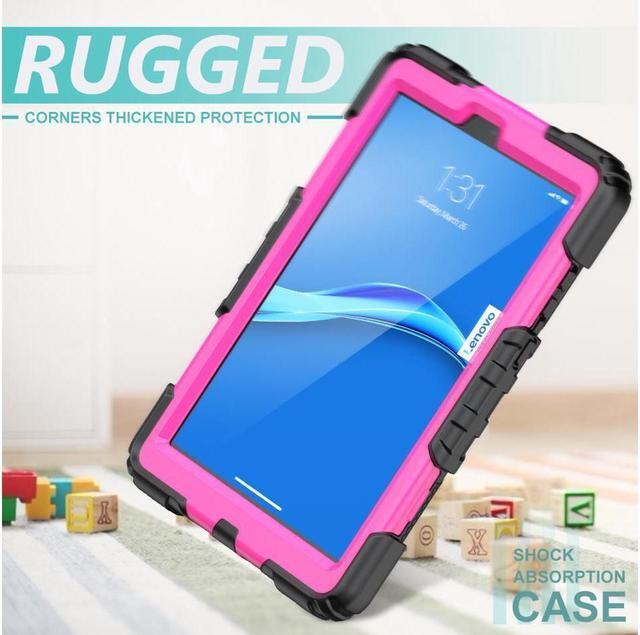Alt view image 3 of 7 - BONAEVER Case for Lenovo Tab M8 Gen 3 2022/ Smart Tab M8 Gen 3 2022/Tab M8 HD LTE 2021/ Tab M8 HD/Smart Tab M8/Tab M8 FHD 2019 with Pen Holder Screen Protector Stand Shoulder Strap Rose Red