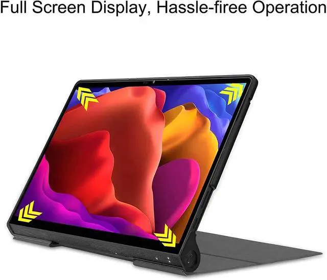 Alt view image 4 of 5 - BONAEVER Case for Lenovo Yoga Pad Pro 13 Inch Model YT-K606 / YT-K606F 2021 Ultra Thin PU Leather Hard Shell Cover with Universal Stylus Pen Gray
