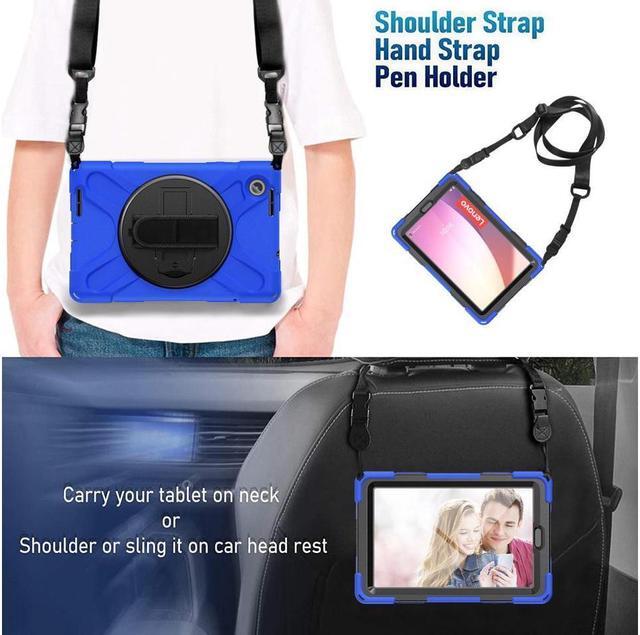 Alt view image 5 of 7 - BONAEVER For Lenovo Tab M8 4th Gen 2023 TB-300FU TB-300XU Shockproof Protective Cover with H & Shoulder Strap Stand and Pencil Holder Stylus Pen