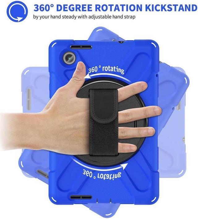 Alt view image 3 of 7 - BONAEVER For Lenovo Tab M8 4th Gen 2023 TB-300FU TB-300XU Shockproof Protective Cover with H & Shoulder Strap Stand and Pencil Holder Stylus Pen