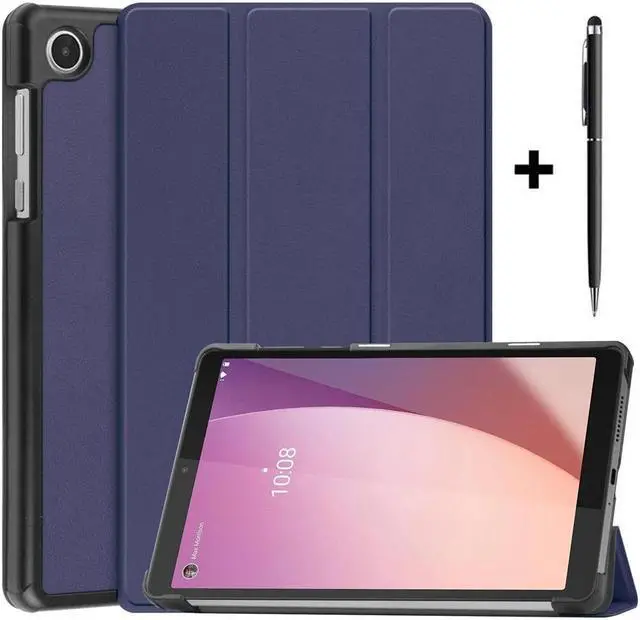 Main image of BONAEVER Case for Lenovo Tab M8 4th Gen 2024 2023 8 inch Tablet Model TB-301XU TB-300FU TB-300XU, Slim Lightweight Stand Hard Shell Protective Cover with Stylus Pen Blue
