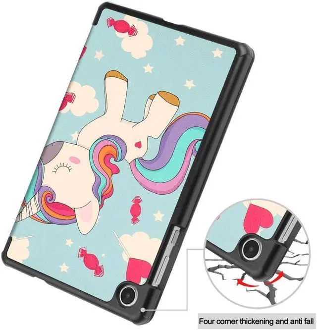 Alt view image 4 of 7 - BONAEVER Case for Lenovo Tab M8 4th Gen 2024 2023 8 inch Tablet Model TB-301XU TB-300FU TB-300XU, Slim Lightweight Stand Hard Shell Protective Cover with Stylus Pen Light Blue