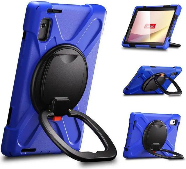 Alt view image 2 of 7 - BONAEVER Protective Case for Lenovo Tab M9 2023 9 inch Model TB310XU / TB310FU with Pencil Holder Stand and Strap Shoulder Strap Rugged Shockproof Cover Blue