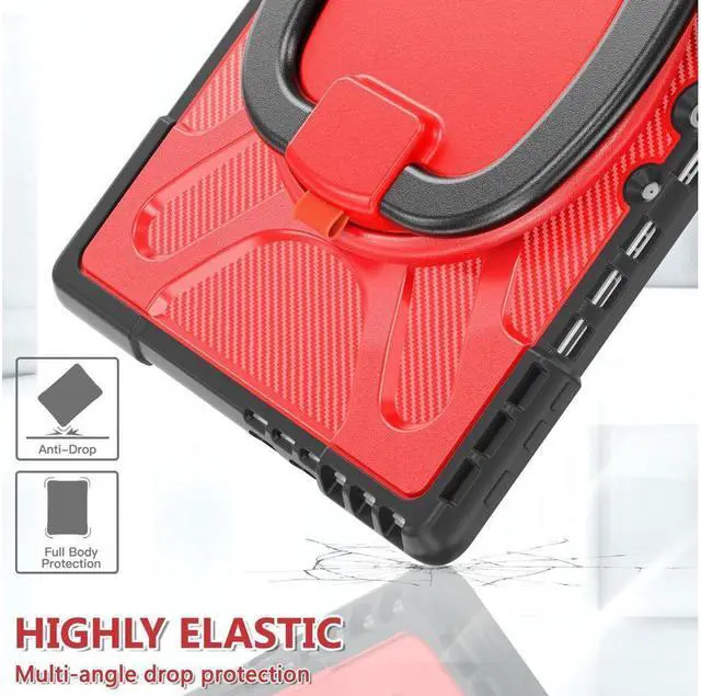 Alt view image 3 of 7 - BONAEVER Protective Case for Microsoft Surface Pro 9 13 inch 2022 Shockproof Cover with Stand and Universal Stylus Pen Hand Strap Compatible with Type Cover Keyboard Red