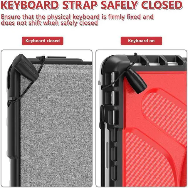 Alt view image 4 of 7 - BONAEVER Protective Case for Microsoft Surface Pro 9 13 inch 2022 Shockproof Cover with Stand and Universal Stylus Pen Hand Strap Compatible with Type Cover Keyboard Red