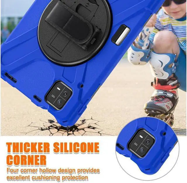 Alt view image 3 of 7 - BONAEVER Protective Case for Xiaomi Mi Pad 6 / 6 Pro 11.2 Inch 2023 with Stylus Holder & Stand and Portable Hybrid ShockProof Cover with 360° Rotatable Handle Shoulder Strap Stylus Pen Blue