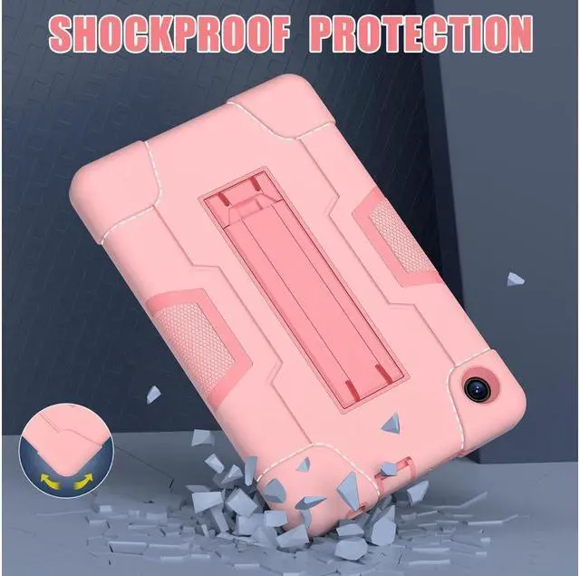 Alt view image 2 of 7 - BONAEVER Protective Case For TCL Tab 8 LE Model 9137W) / TCL Tab 8 WiFi Model 9132X Shockproof Cover with Stand and + Universal Stylus Pen Rose Gold