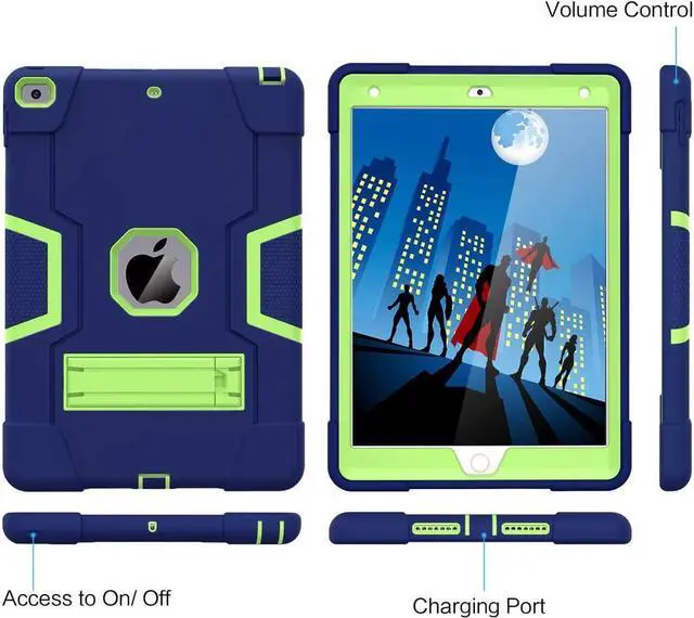 Alt view image 6 of 7 - BONAEVER Case for ipad 9th Generation/iPad 8th Generation/iPad 7th Generation Slim Shockproof Rugged Protective Case with Built-in Stand for iPad 10.2 inch 2021/2020/2019 Navy Blue