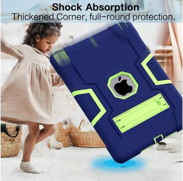 Alt view image 7 of 7 - BONAEVER Case for ipad 9th Generation/iPad 8th Generation/iPad 7th Generation Slim Shockproof Rugged Protective Case with Built-in Stand for iPad 10.2 inch 2021/2020/2019 Navy Blue