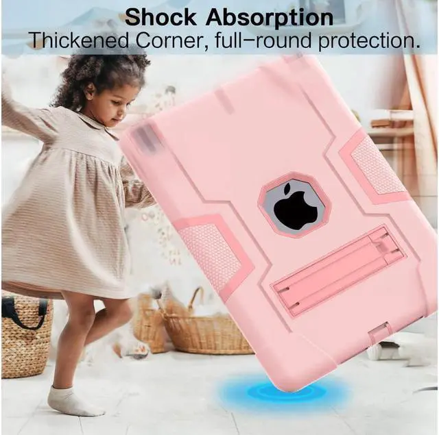 Alt view image 7 of 7 - BONAEVER Case for ipad 9th Generation/iPad 8th Generation/iPad 7th Generation Slim Shockproof Rugged Protective Case with Built-in Stand for iPad 10.2 inch 2021/2020/2019 Pink