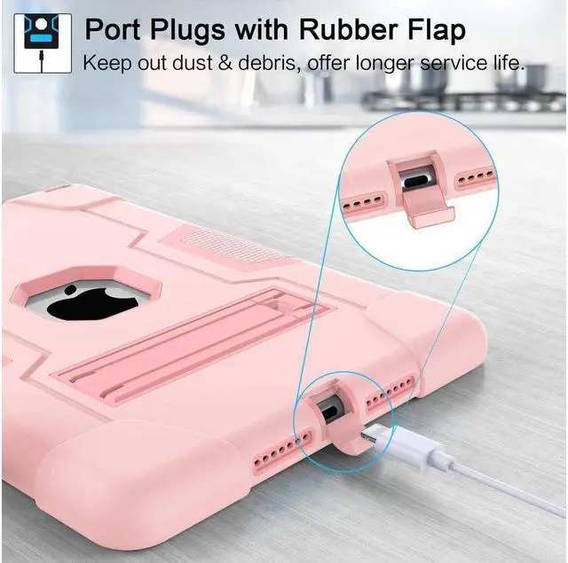 Alt view image 5 of 7 - BONAEVER Case for ipad 9th Generation/iPad 8th Generation/iPad 7th Generation Slim Shockproof Rugged Protective Case with Built-in Stand for iPad 10.2 inch 2021/2020/2019 Pink