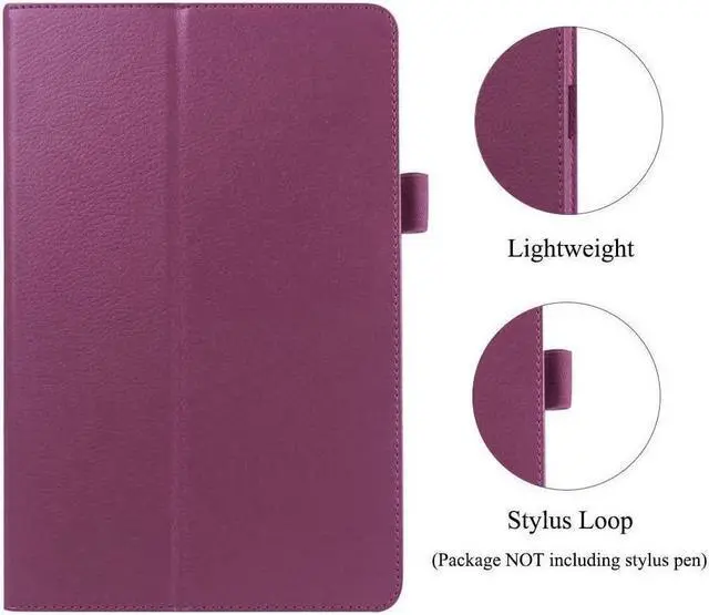 Alt view image 5 of 7 - BONAEVER For Galaxy Tab E 9.6 Case with Universal Stylus Pen - Slim Leather Folio Stand Case Cover for Samsung Galaxy Tab E 9.6 Inch Model SM-T560 SM-T561 SM-T565 SM-T567V Purple