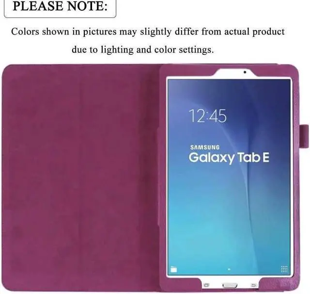 Alt view image 7 of 7 - BONAEVER For Galaxy Tab E 9.6 Case with Universal Stylus Pen - Slim Leather Folio Stand Case Cover for Samsung Galaxy Tab E 9.6 Inch Model SM-T560 SM-T561 SM-T565 SM-T567V Purple