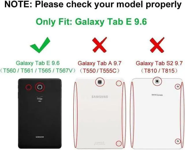 Alt view image 2 of 7 - BONAEVER For Galaxy Tab E 9.6 Case with Universal Stylus Pen - Slim Leather Folio Stand Case Cover for Samsung Galaxy Tab E 9.6 Inch Model SM-T560 SM-T561 SM-T565 SM-T567V Red