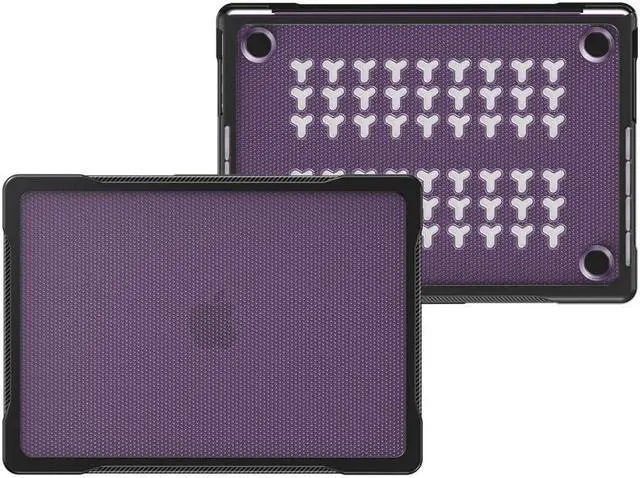 Alt view image 3 of 7 - BONAEVER Compatible with MacBook Pro 14 inch Case 2023 2022 2021 Release M2 A2779 A2442 M1 Pro/Max Chip with Touch ID Rugged Hard Shell Shockproof Cover with Keyboard Skin Purple