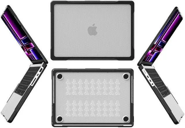 Alt view image 4 of 7 - BONAEVER Compatible with MacBook Pro 14 inch Case 2023 2022 2021 Release M2 A2779 A2442 M1 Pro/Max Chip with Touch ID Rugged Hard Shell Shockproof Cover with Keyboard Skin Transparent