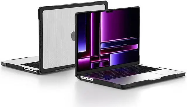 Alt view image 7 of 7 - BONAEVER Compatible with MacBook Pro 14 inch Case 2023 2022 2021 Release M2 A2779 A2442 M1 Pro/Max Chip with Touch ID Rugged Hard Shell Shockproof Cover with Keyboard Skin Transparent